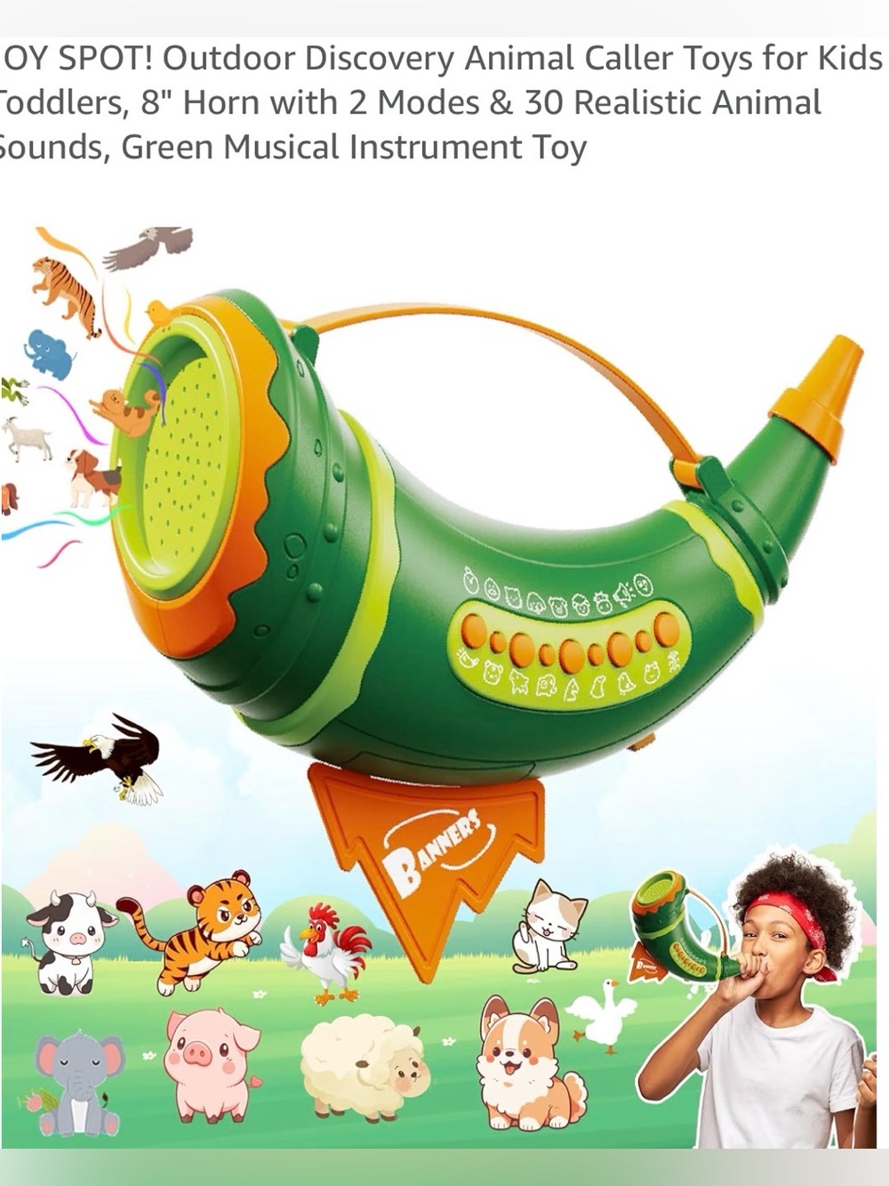 NWT Outdoor Animal Caller Horn Toy for Kids - Green